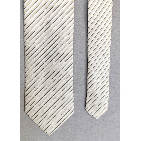 BOSS Hugo Boss 100% Silk Tie Striped Jacquard Made in Italy - Picture 2 of 5